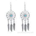 Dream Catcher Pendant Earrings Alloy Feather Dangle Earrings